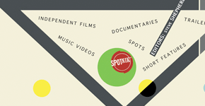Spotnikcuts.com film festival advertisement (recreated in Photoshop)